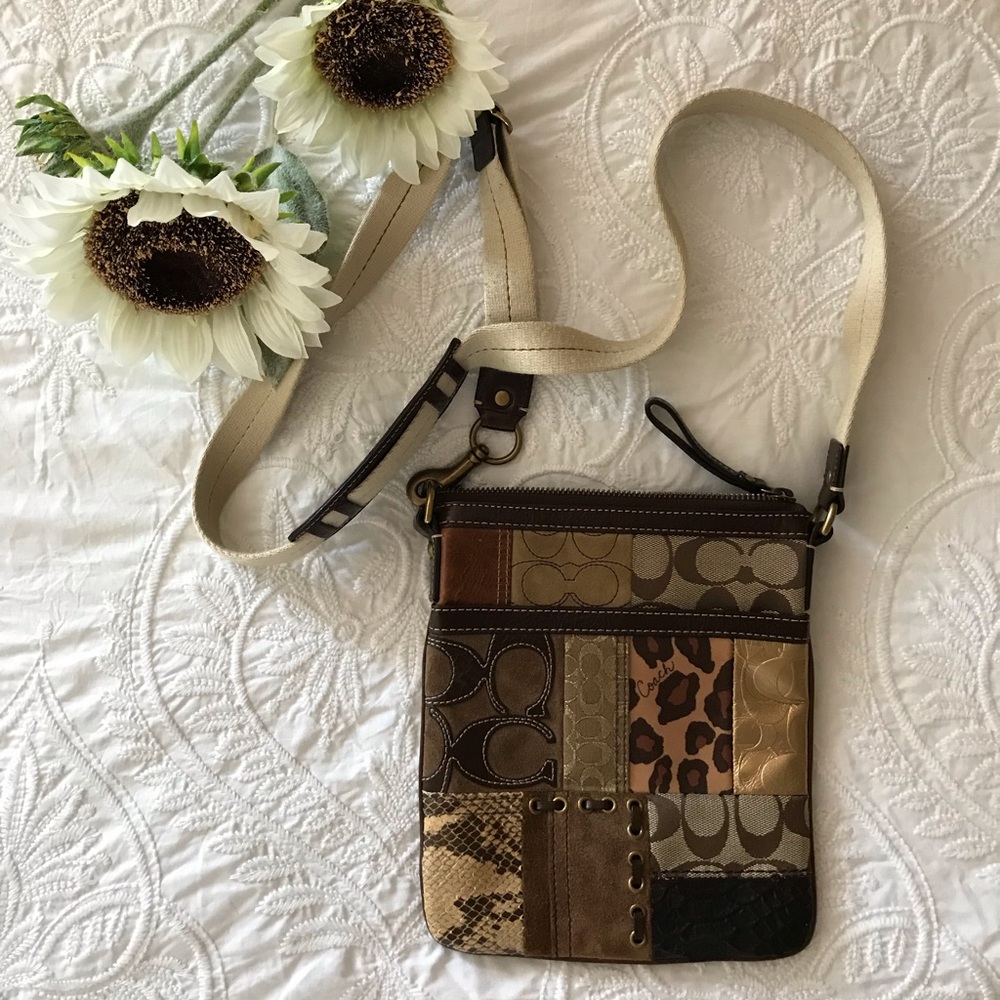COACH Animal Print Patchwork Crossbody Bag